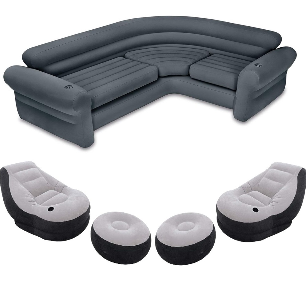 Inflatable Gray Sofa Set